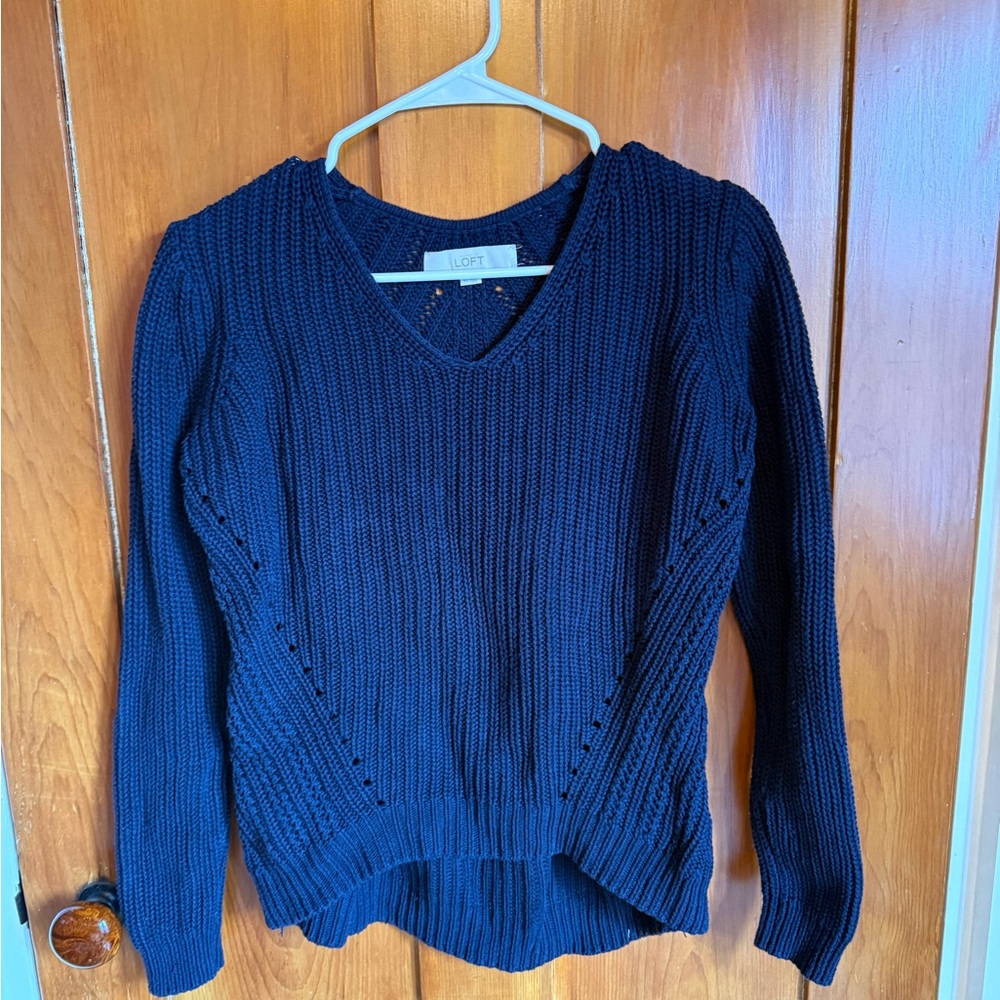 LOFT Navy V-Neck Sweater